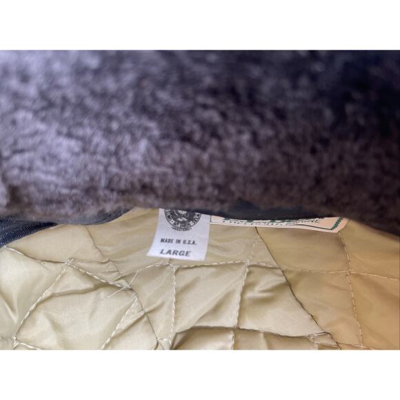 VINTAGE LL Bean Trapper Hat‎ Mens Large Tan Lined Quilted Union Made In USA - Picture 6 of 8